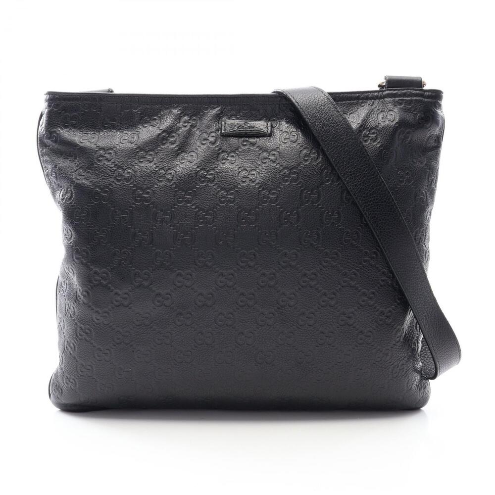 Gucci Guccissima Leather Shoulder Bag Black